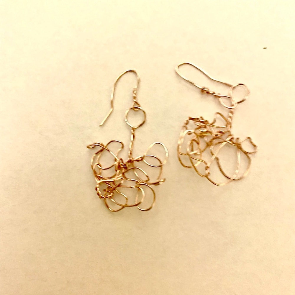 Handcrafted flower gold plated sterling.925 Earrings